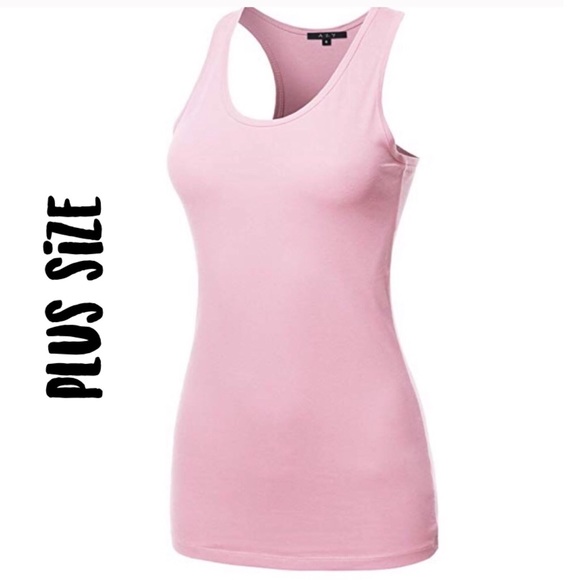 Plus Size light Pink Racerback Tank Top - Picture 1 of 3